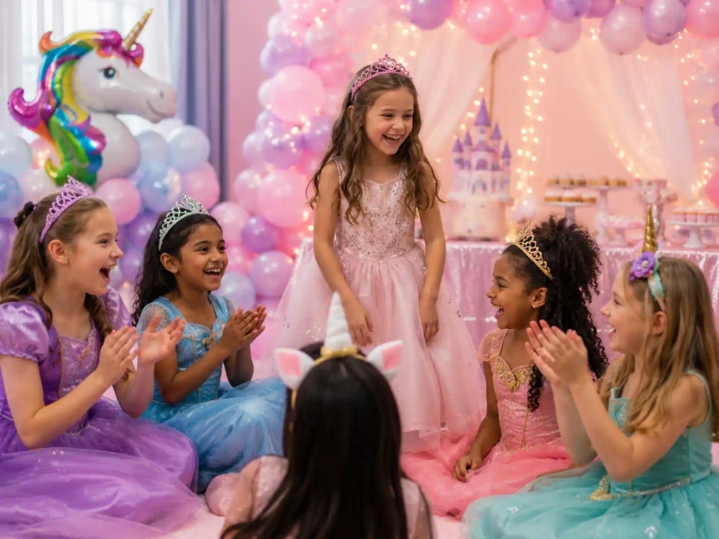 princess / unicorn theme party for 8 year old girls in Hexham